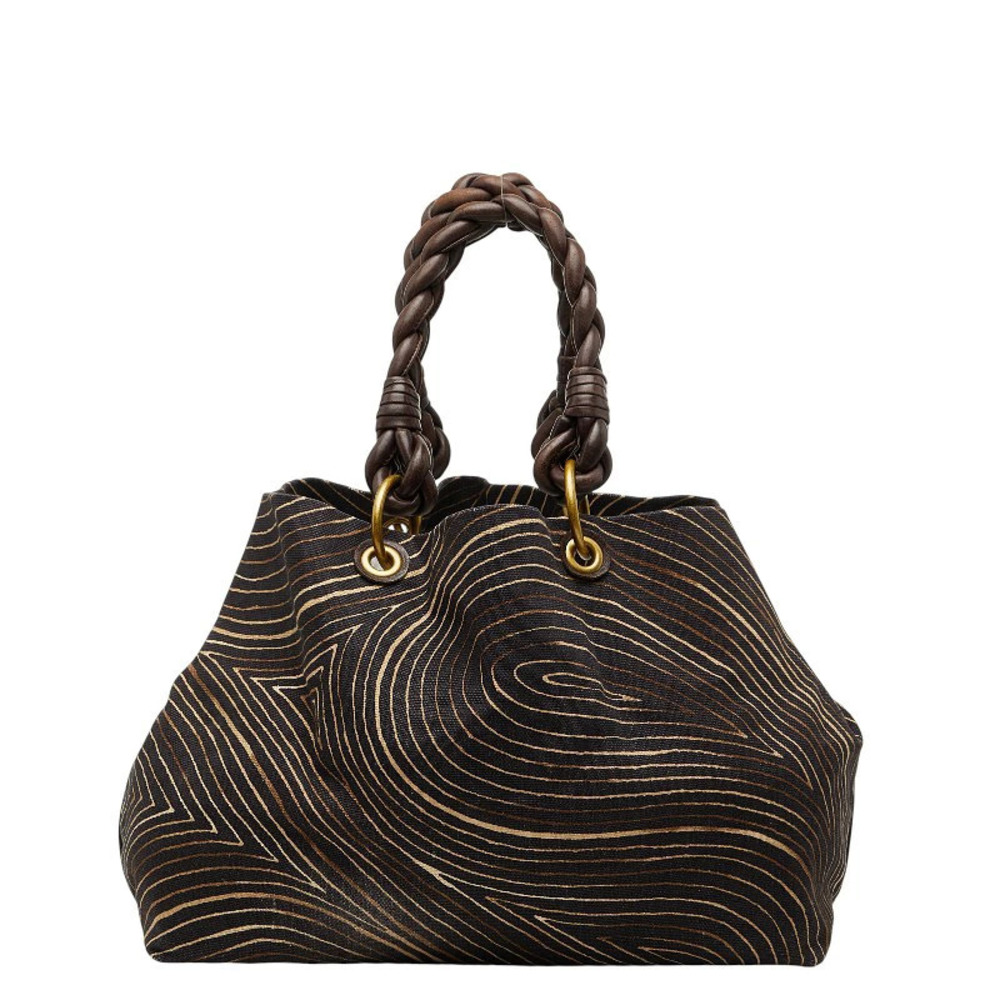 Bottega Veneta tote bag brown Beige Cream canvas leather Bottega Veneta